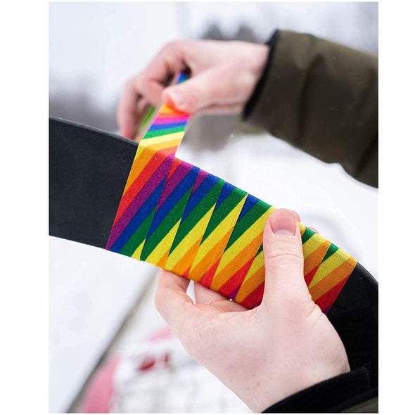 rainbow pride renfrew hockey tape on hockey stick