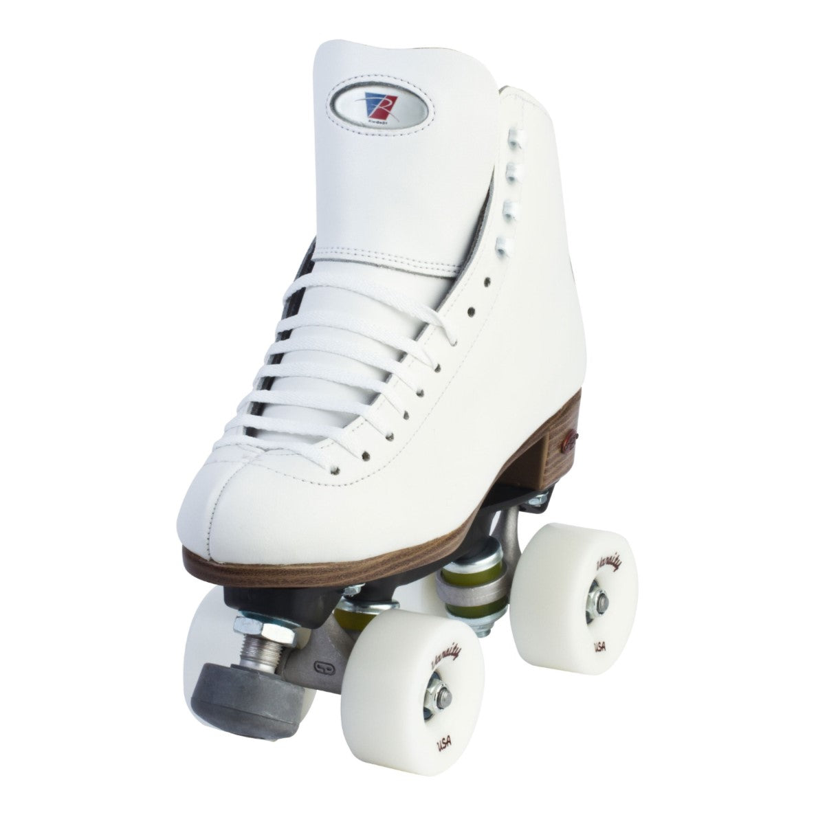 Riedell Raven White Artistic Roller Skates - Lucky Skates