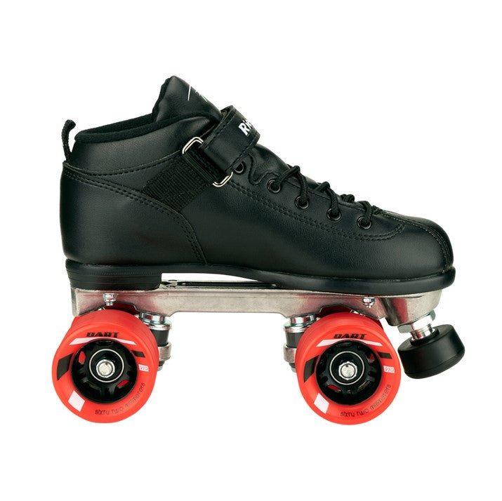 BLACK SPEED DERBY ROLLER SKATE WITH RED WHEELS