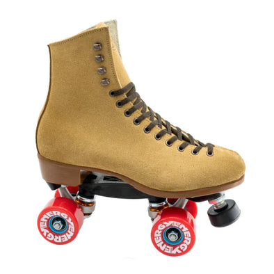 tan high top rollers kate suede with red energy outdoor wheels 