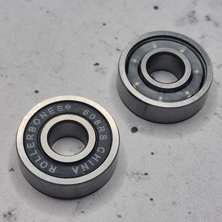 black shielded skate bearing front and back 