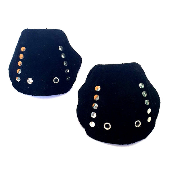 roller skate toe guards caps black suede toe guard protectors with silver studs
