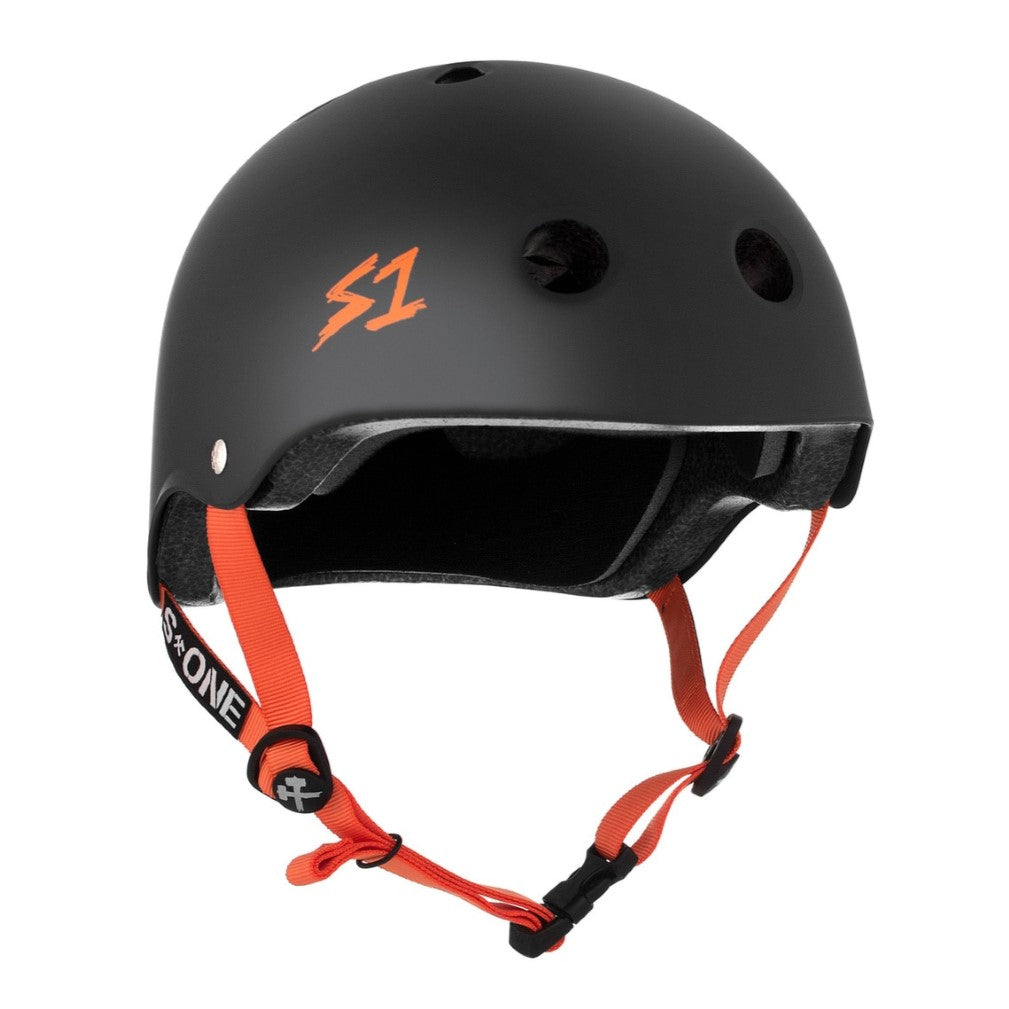 S-One Lifer Skate Helmet Matte Black/Orange - Certified - Lucky Skates