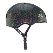 GLOSS BLACK GLITTER S ONE LIFER SKATE BIKE CERTIFIED HELMET 