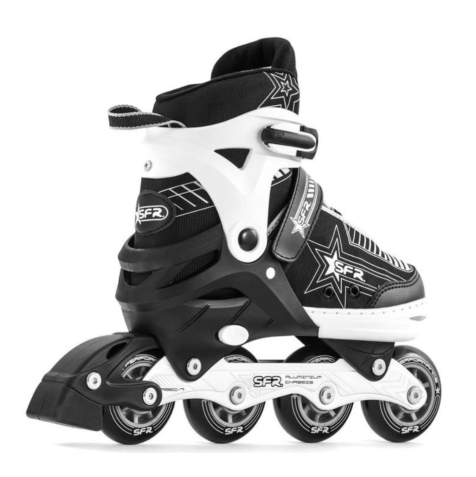 Kids SFR Pulsar Black Adjustable Inline Skates