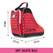 RED WITH WHITE POKKA DOTS SHOULDER CARRY SKATE BAG DIMENSIONS 