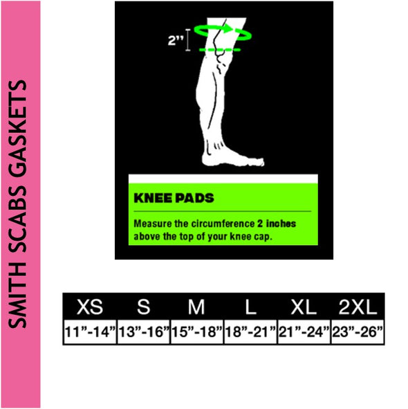 BLACK SMITH SCABS KNEE GASKETS SIZE CHART 