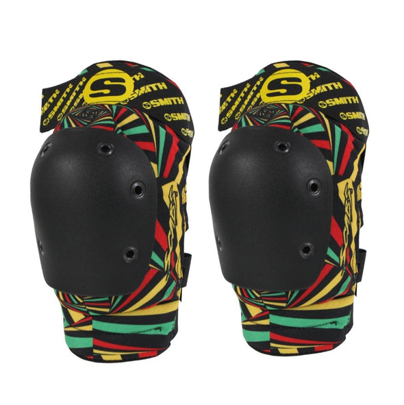 jamaca red yellow and green knee pads 
