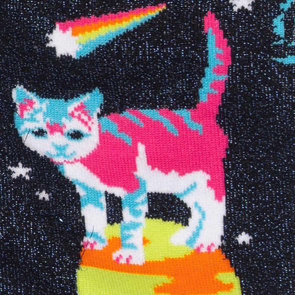 Space Cats Shimmer Women's Crew Socks
