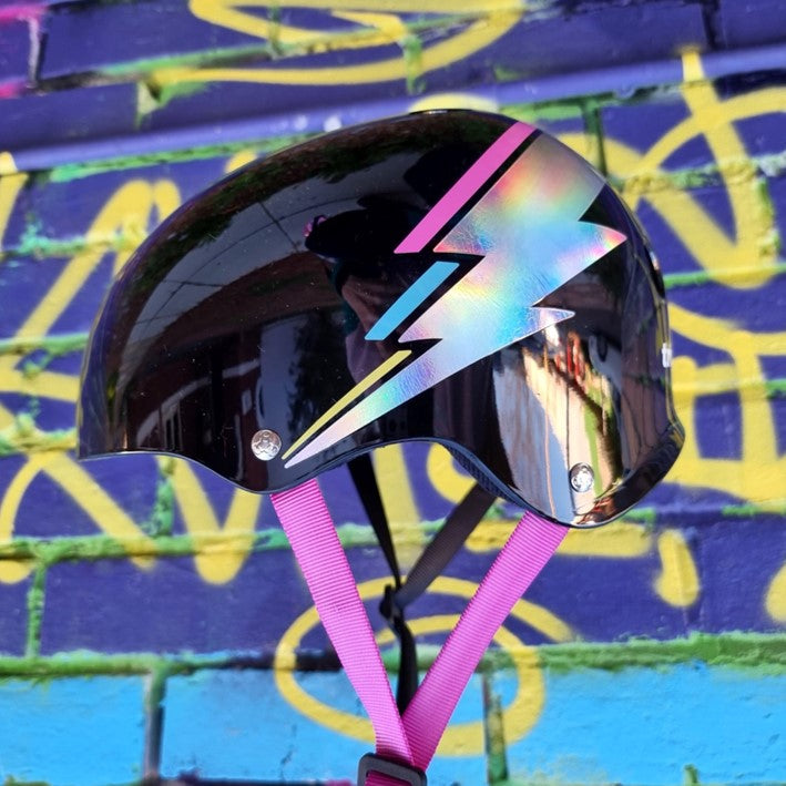 Triple 8 Certified Sweatsaver Skate Helmet Black Hologram - Lucky Skates