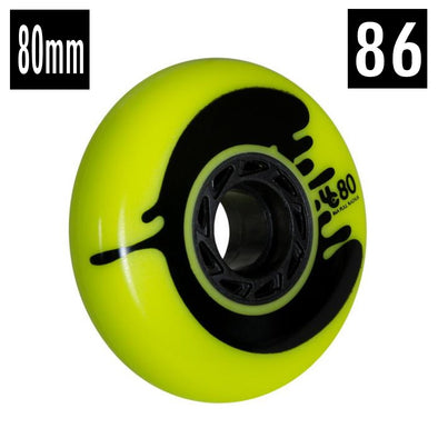 undercover yellow 80mm 86a inline skate wheel 
