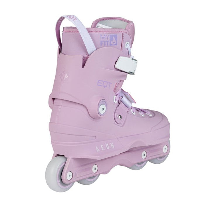 lilac aeon eqt aggressive inline skates white wheels and ladder 