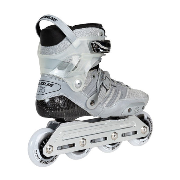 USD CARBON PRO SAM CROFT AGGREEIVE INLINE GREY SKATES WITH TRINITY FRAME AND UNDERCOVER WHEELS 