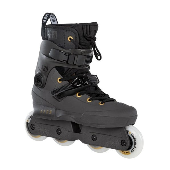 grey gold aggressive inline skate 