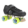 low cut carbon antik roller skate boot with platnium arius plate and yellow morph wheels