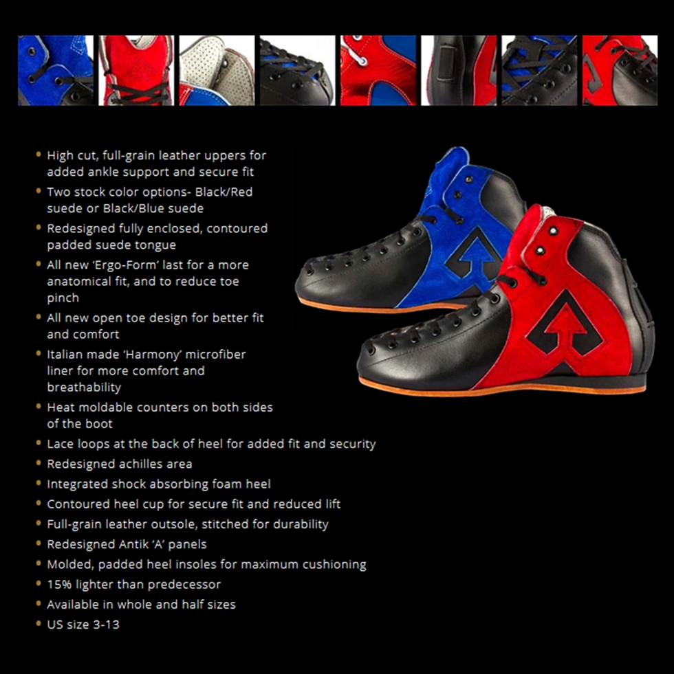 Antik AR1 skate boot black and red and blck and blue