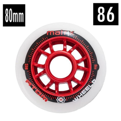 white outdoor wheel with red hub 96a 80mm