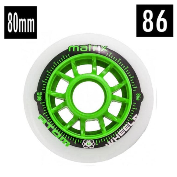 green white 80mm rollerblade wheels 
