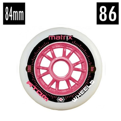 84mm  white pink atom 86a inline wheels 