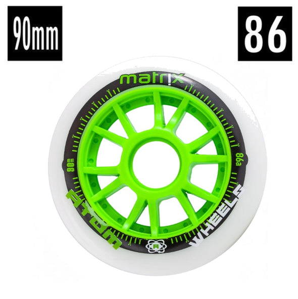 90mm white green matrix 86a outdoor inline speed wheel 