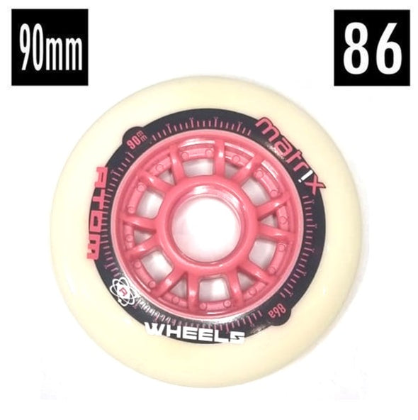pink white 90mm 86a inline atom wheel 