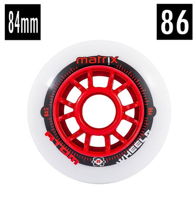 red white outdoor atom inline wheel 84mm 86a 