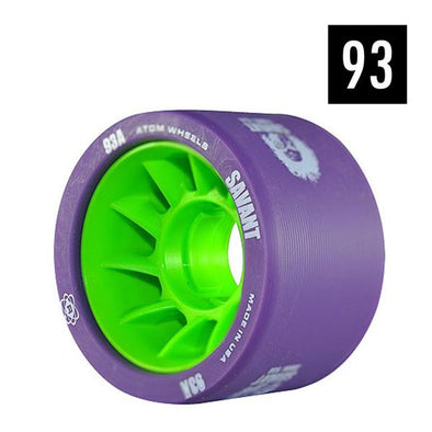 roller derby indoor roller skate wheels 93a 59mm x 38mm purple outer green hub 