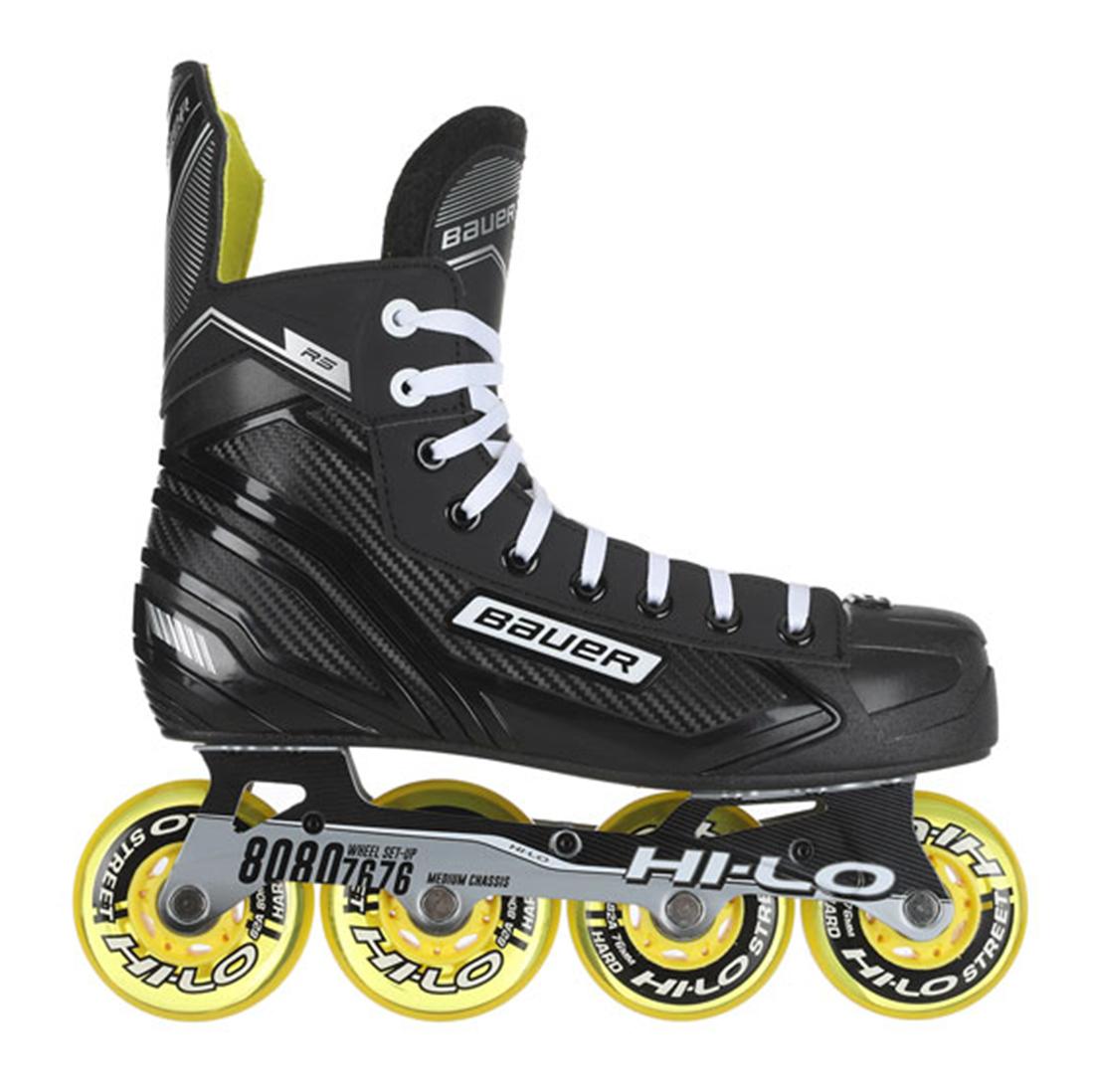  roller hockey adult inline hockey skates outdoor 82a wheel hi-lo yellow