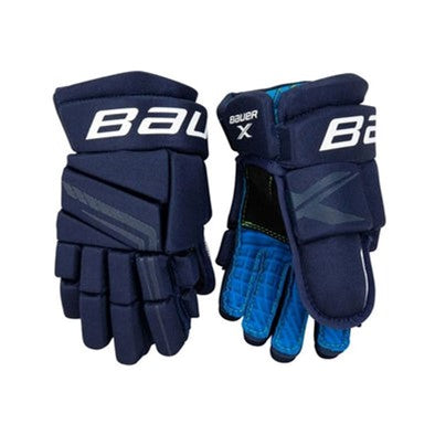 navy blue hockey bauer gloves 