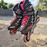 pink black womens inline skates 