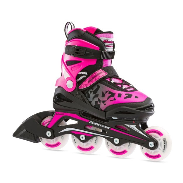 kids pink inline rollerblade light up led wheels adjustable 