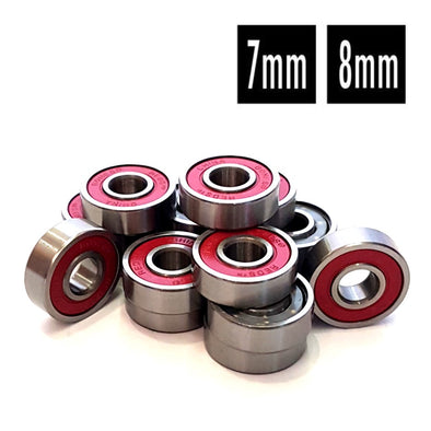 skate bearings 7mm 8mm steel red shields 