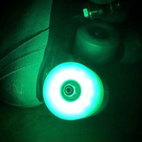 green glitter led light up roller skate wheels 