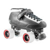 black speed roller derby quad roller skates, white red wheels, adjustable toe stops  
