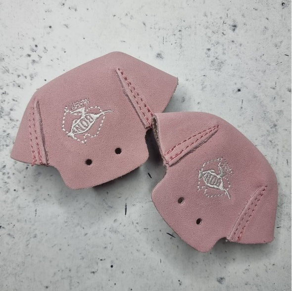 pastel pink dusty leather suede roller skate toe guard snouts