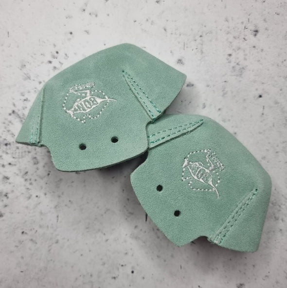 pastel green leather suede roller skate toe guard snouts