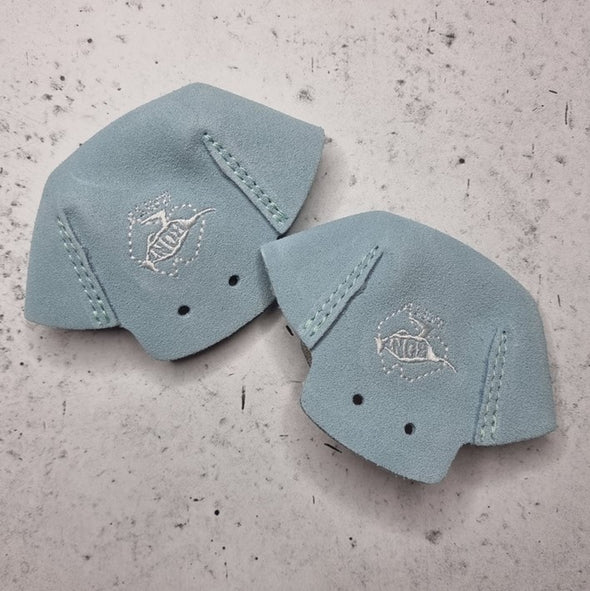 pastel blue leather suede roller skate toe guard snouts