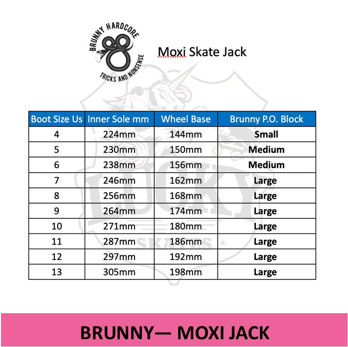 brunny size guide for moxi jack 