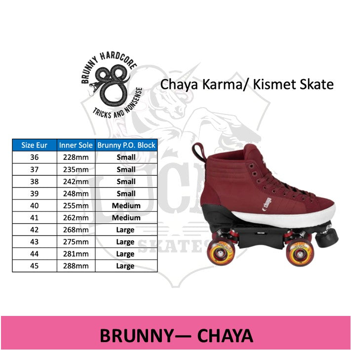 brunny size guide for chaya karma kismet