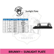 brunny size guide for sunlight plate