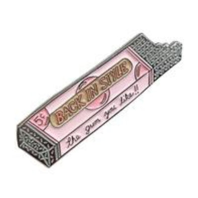 pink chewing gum pin retro 