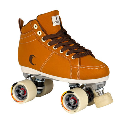 brown sneaker style roller skate boot 