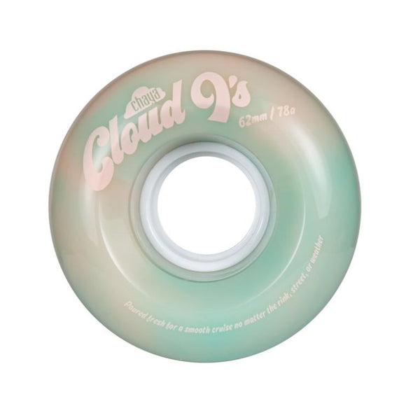 'Chaya Cloud 9s' 62mm 78a pastel green outdoor roller skate wheels 