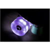 purple led light up quad roller skate wheels on skate 