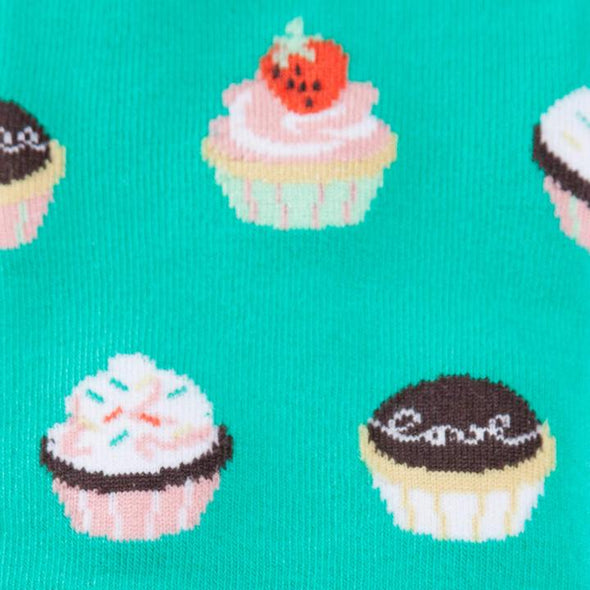 teal cupcake socks
