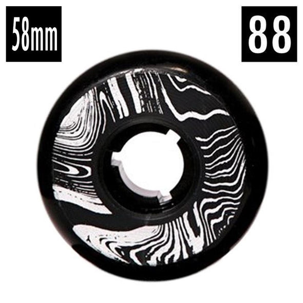 black and silver zebra patterned 88a 58mm aggressive skate park wheels 