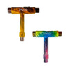 3 way skate tool in a flame design and a tie dye 