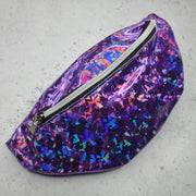 Holographic Shiny 1 Zip Fanny Pack *Last One* Yellow - Lucky Skates