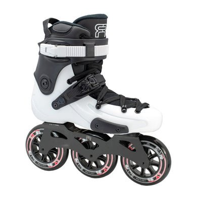 black and white fr inline tri skates 110mm 85a wheels 