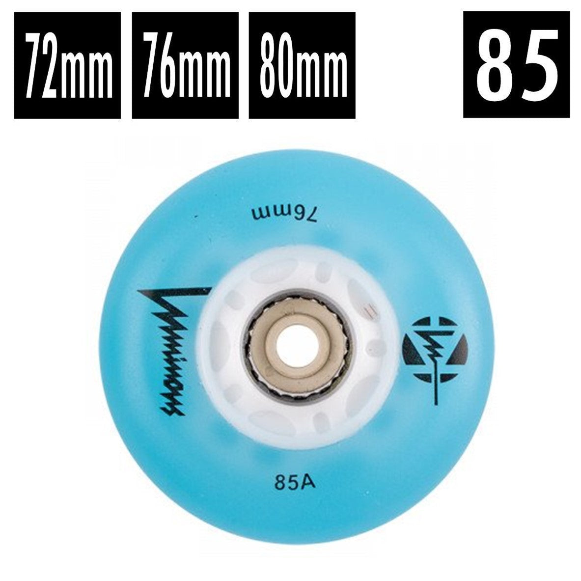 Luminous LED Quad Roller Skate Outdoor Wheels (Sold as Each's, Blue,  62mm/85A)